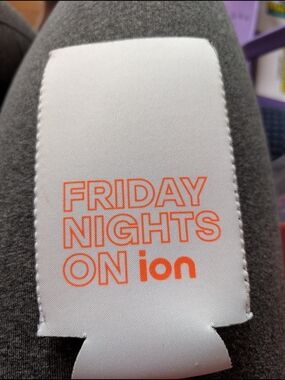 Friday Nights On ion Neoprene Can Cooler - White & Orange
